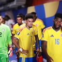 Selección Colombia justo antes de salir a un partido del Mundial 2026