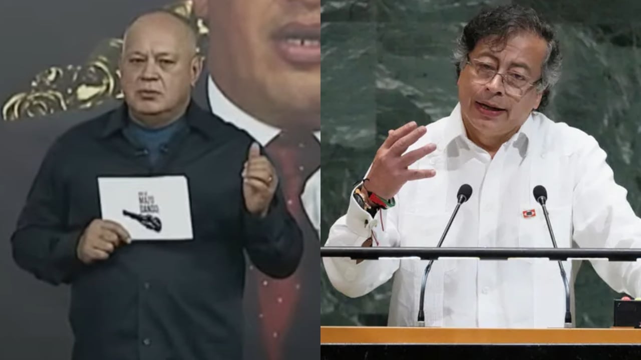 Diosdado Cabello, ministro del Interior de Venezuela, y el presidente Gustavo Petro.