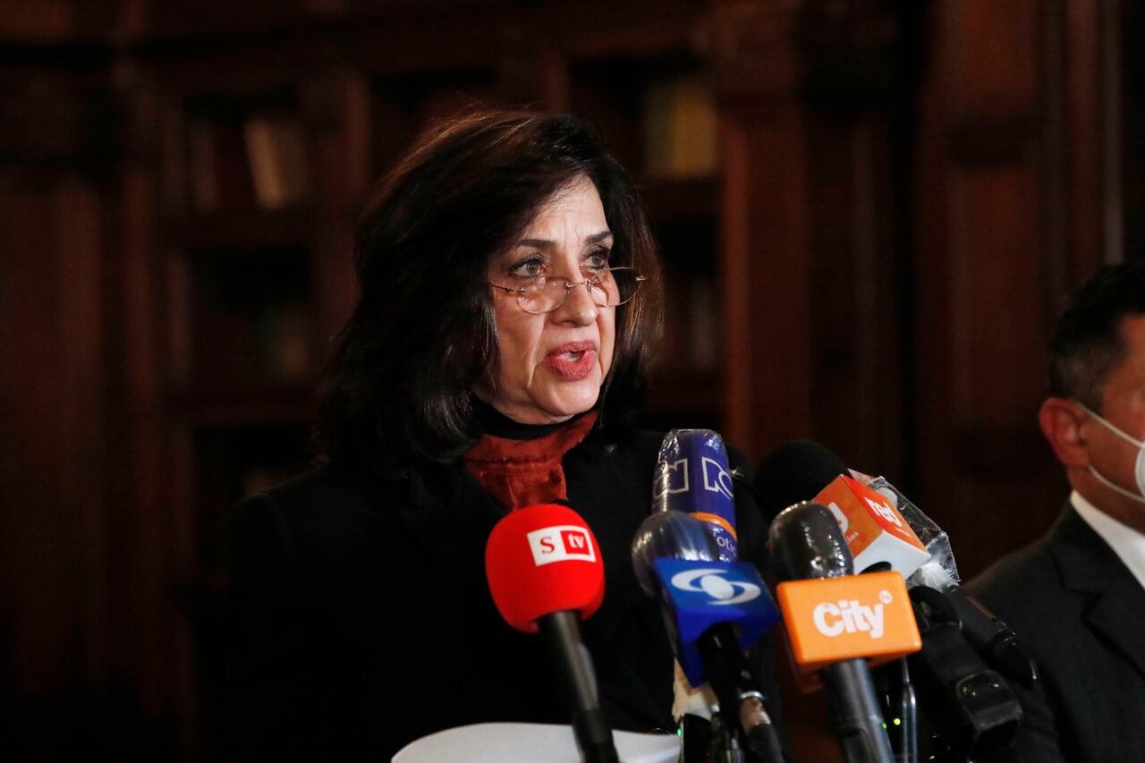 Declaración de la Canciller Claudia Blum despues de la reunión extraordinaria que citó el gobierno colombiano con el embajador de Cuba en Colombia, José Luis Ponce , Al encuentro asistieron el ministro de defensa, Diego Molano; el alto comisionado para la paz, Miguel Ceballos,
Bogota feb 11 del 2021