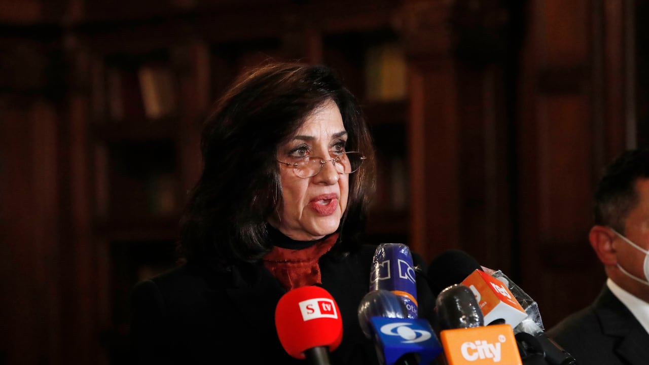 Declaración de la Canciller Claudia Blum despues de la reunión extraordinaria que citó el gobierno colombiano con el embajador de Cuba en Colombia, José Luis Ponce , Al encuentro asistieron el ministro de defensa, Diego Molano; el alto comisionado para la paz, Miguel Ceballos,
Bogota feb 11 del 2021