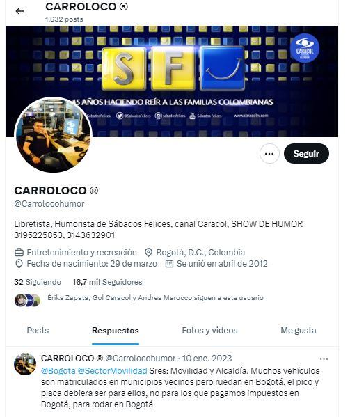 Carroloco borró el trino