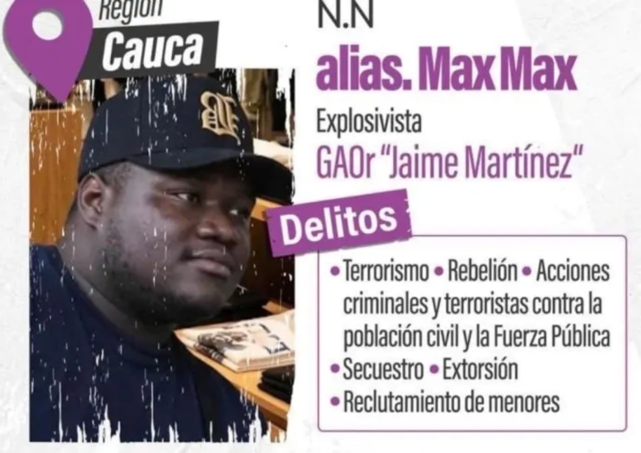 Este era el cartel que utilizaba la Fuerza Pública para intentar encontrar al sujeto.