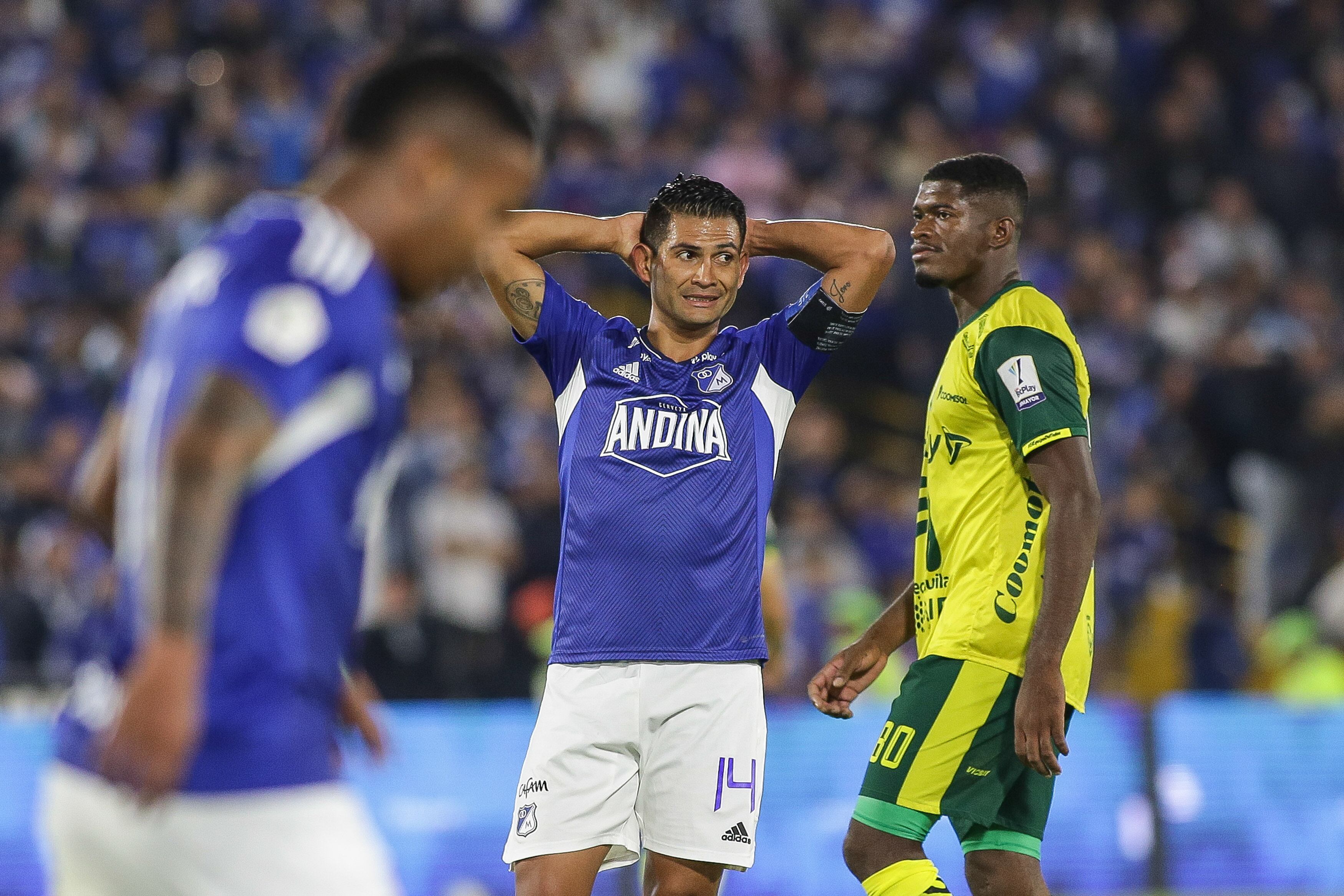 BOGOTÁ. Septiembre 21 de 2023. Millonarios enfrenta al Atlético Huila, por la fecha 13 de la Liga Betplay, en el estadio El Campin. (Colprensa - John Paz)