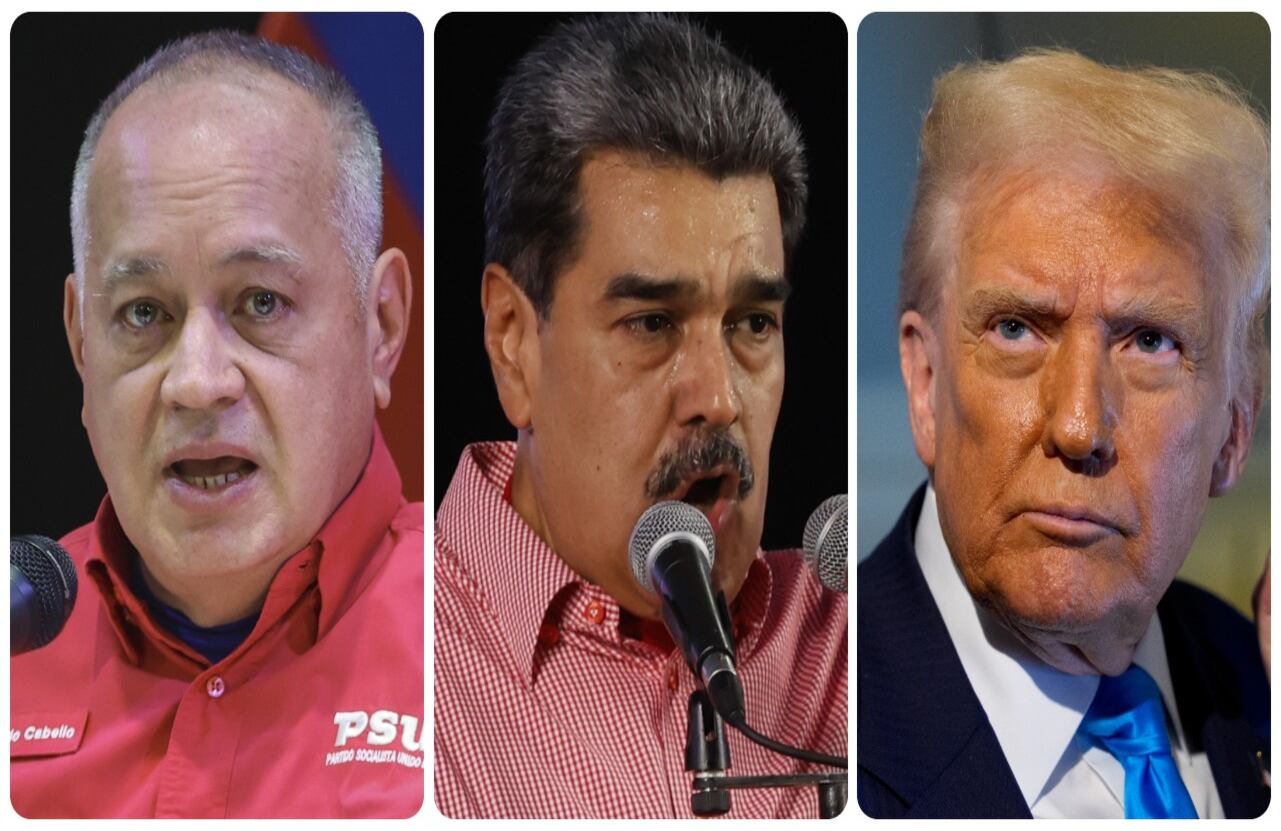 Diosdado Cabello, Nicolás Maduro y Donald Trump