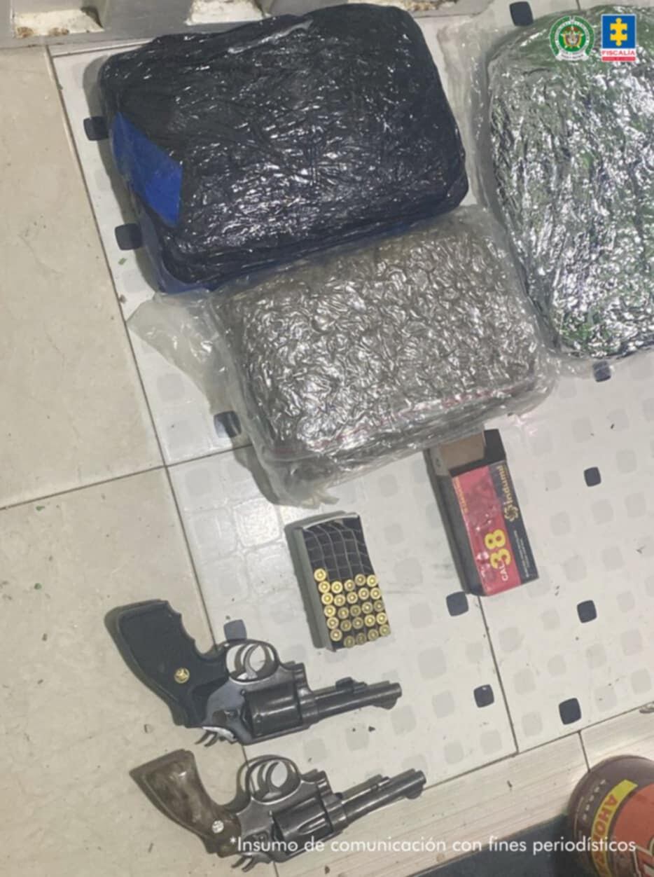 Armas incautadas al grupo delincuencial