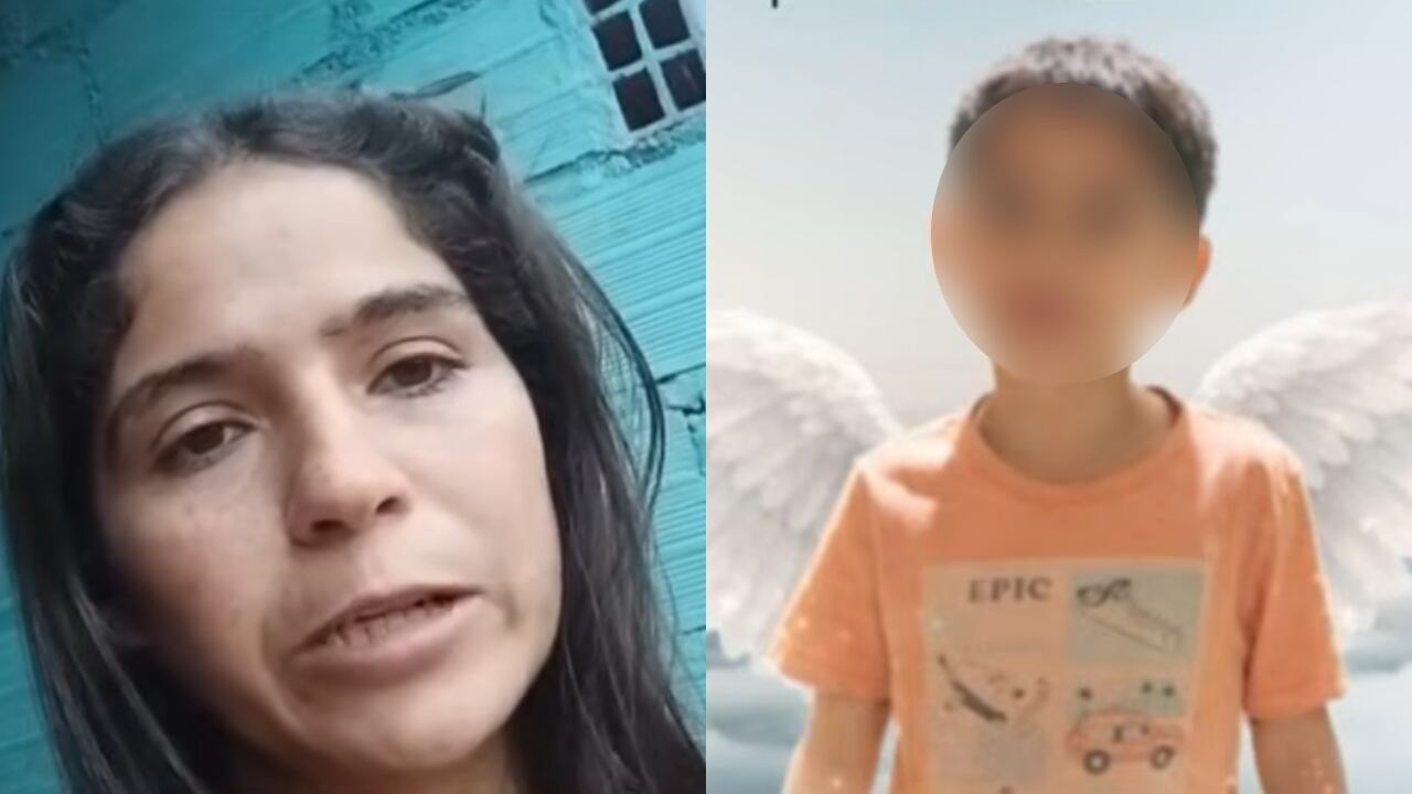 Katherine Pico, mamá del pequeño, y Kevin Arley.