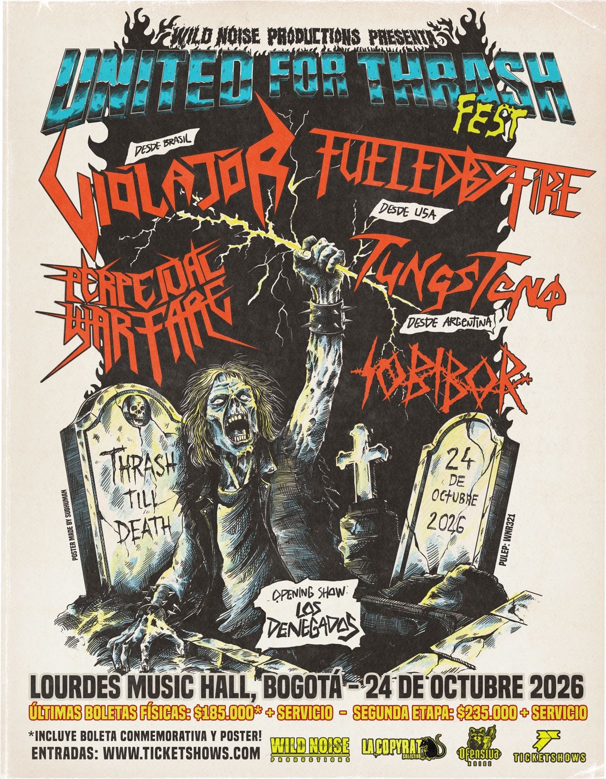 United For Thrash Fest devela su cartel definitivo para una jornada histórica en Bogotá.