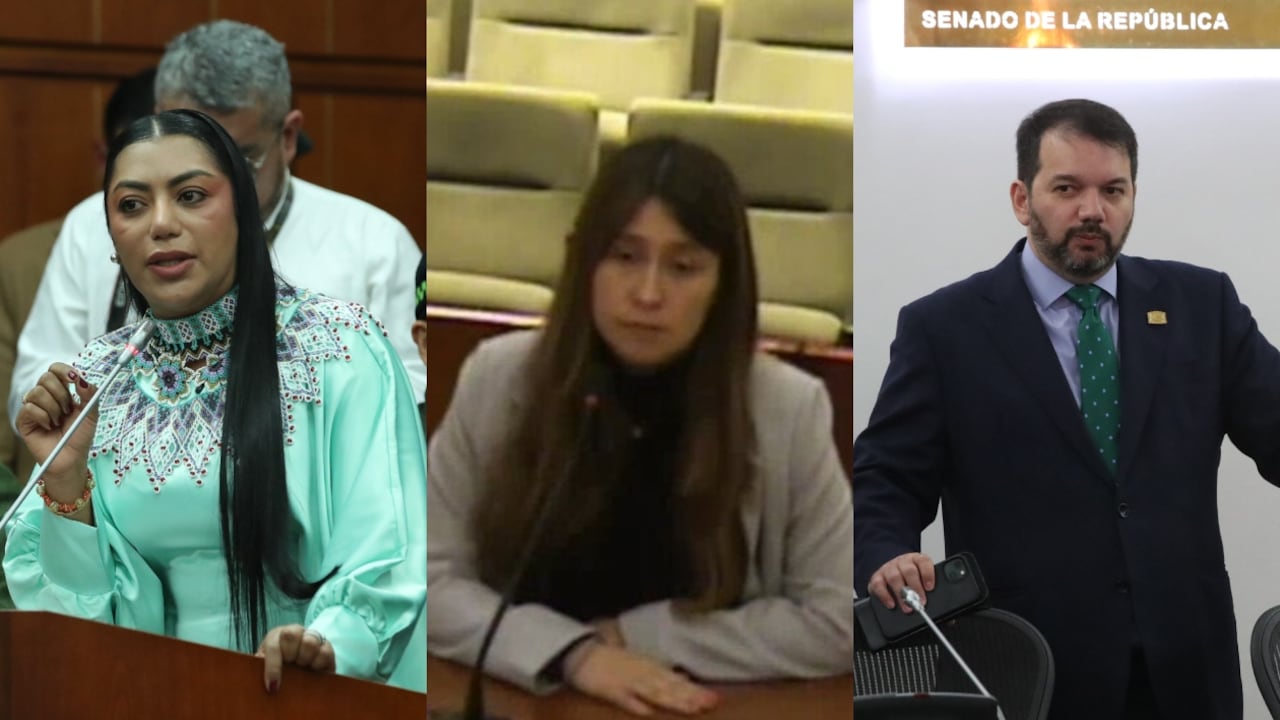 Martha Peralta, senadora del Pacto Histórico, Andrea Ramírez, exasesora de Ricardo Bonilla, y Julio Elías Chaguí, congresistas de la U.