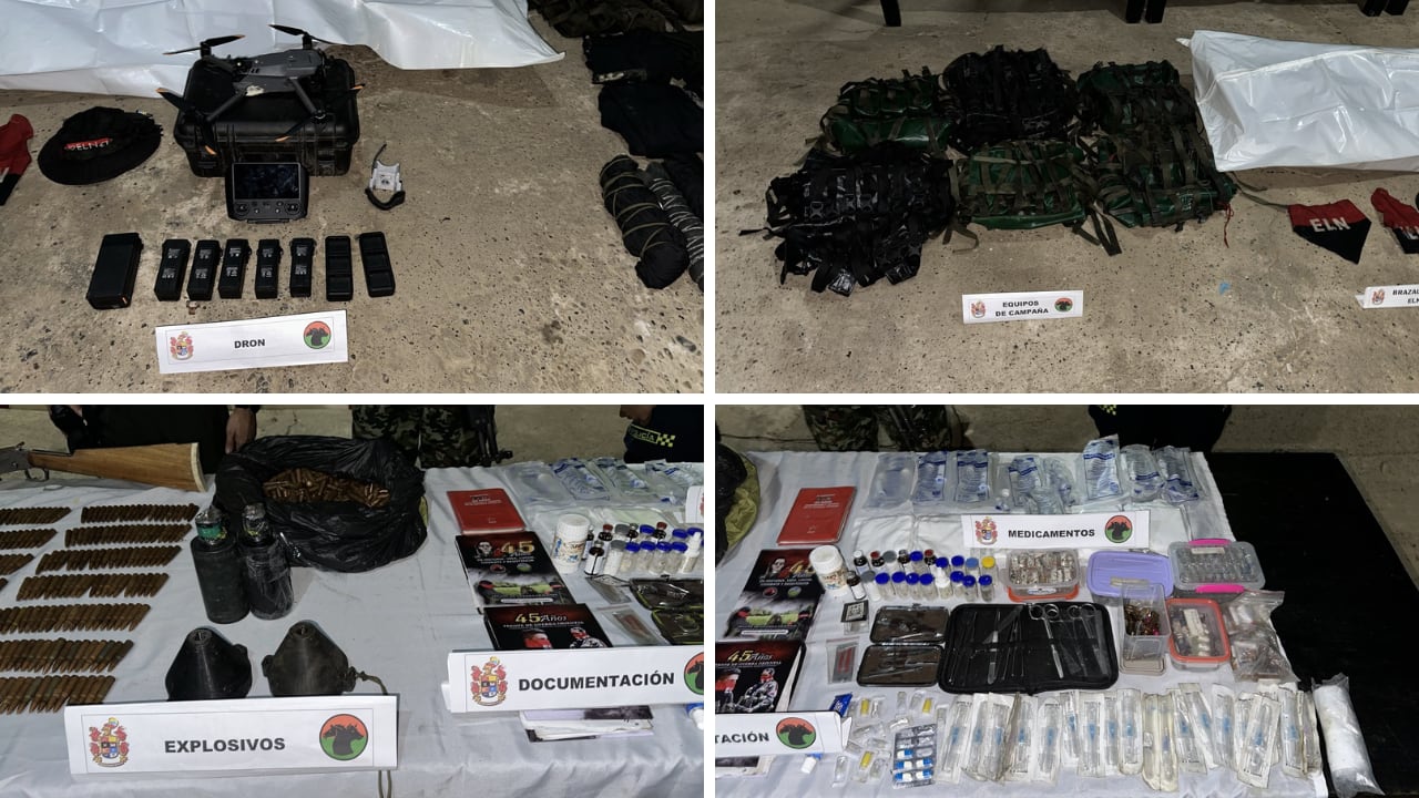 Las tropas decomisaron armamento y explosivos que pertenecerían al ELN.
