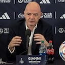 FIFA President Gianni Infantino speaks during a press conference in New York on June 16, 2022. Mexico City's iconic Azteca Stadium and the Los Angeles Rams' multi-billion-dollar SoFi Stadium were among 16 venues named on June 16 to stage games at the 2026 World Cup being held in the United States, Canada and Mexico.
Yuki IWAMURA / AFP