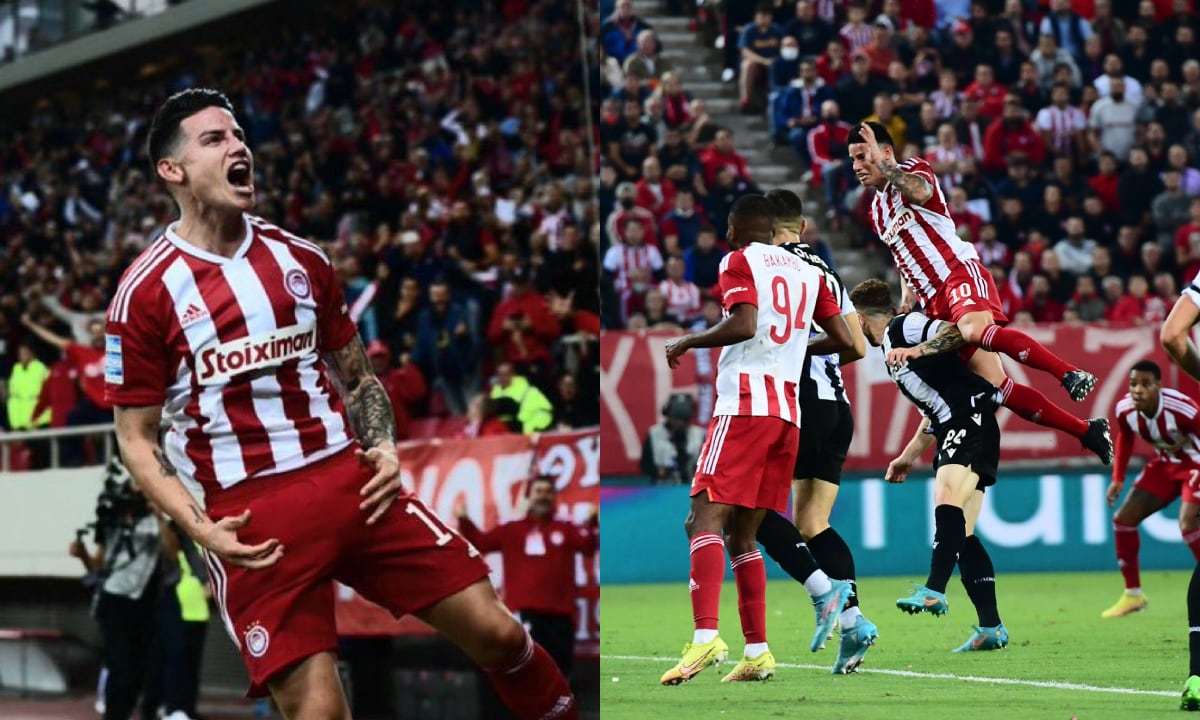 James Rodríguez. Foto: Twitter James Rodríguez (@jamesdrodriguez)//Twitter Olympiacos FC (@olympiacosfc)