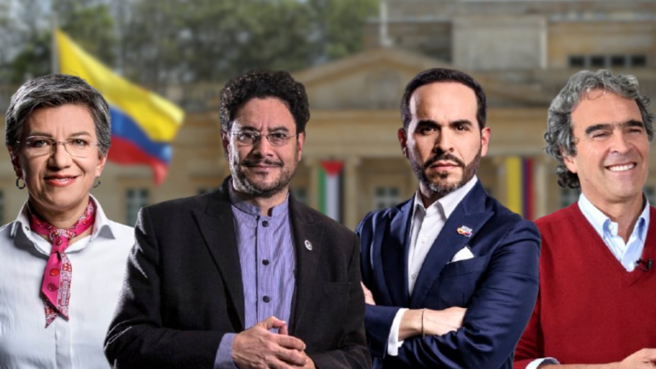 Claudia López, Iván Cepeda, Abelardo de la Espriella y Sergio Fajardo, candidatos presidneciales.
