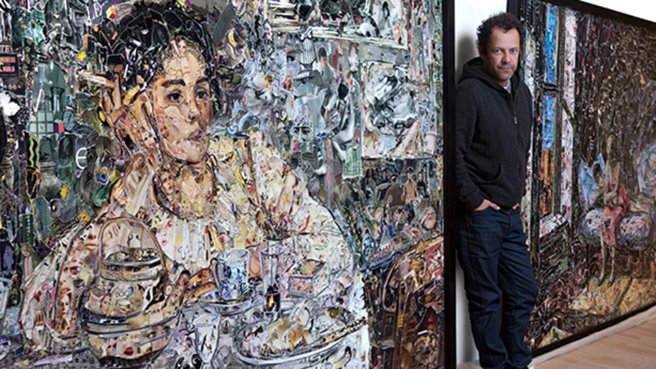 Muniz recrea imágenes fundamentales de la historia del arte con materiales fuera de lo común, como basura, mermelada o chocolate.