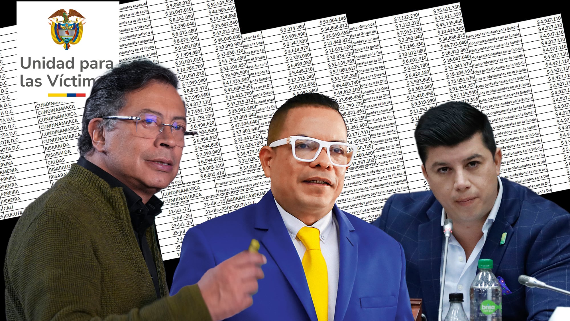 Unidad para las Víctimas, Gustavo Petro, senador Gustavo Moreno y Adith Romero