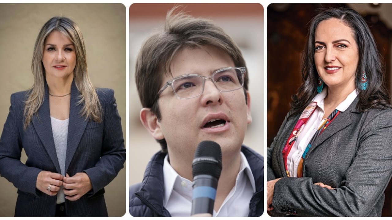 Vicky Dávila, Miguel Uribe, y María Fernanda Cabal.