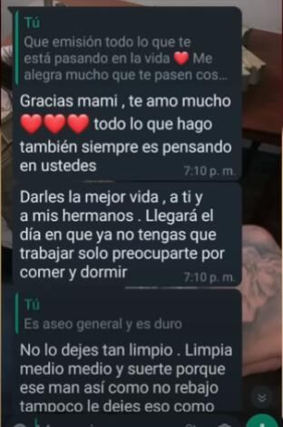 Chat de la mamá de Valentina Trespalacios con su hija