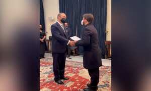 Pese a que el evento fue cancelado para la delegación de Israel, sí se cumplió con el acto de acreditación de otros embajadores.