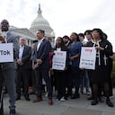 Creadores de Contenido protestan por bloqueos contra TikTok por parte del gobierno de los Estados Unidos. Foto: Getty Images.