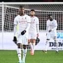 Soccer Football - Serie A - Lecce v AC Milan - Stadio Via del mare, Lecce, Italy - January 14, 2023 AC Milan's Rafael Leao looks dejected after Lecce's Federico Baschirotto scores their second goal REUTERS/Alberto Lingria