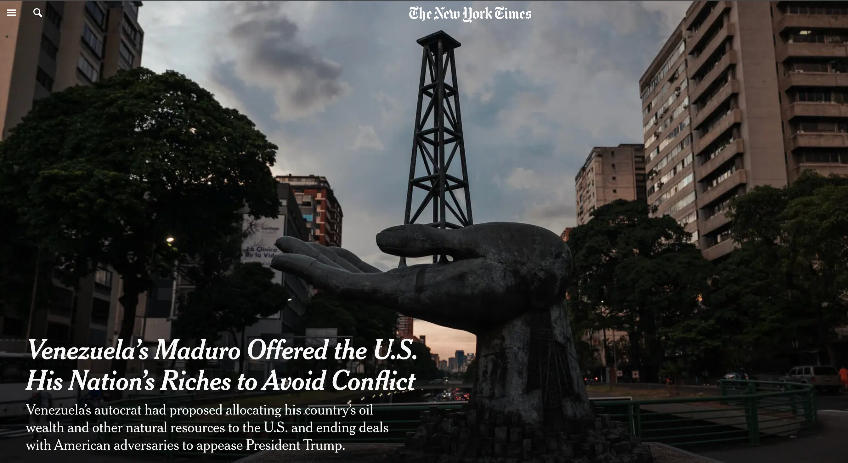 Publicación del diario NY Times.