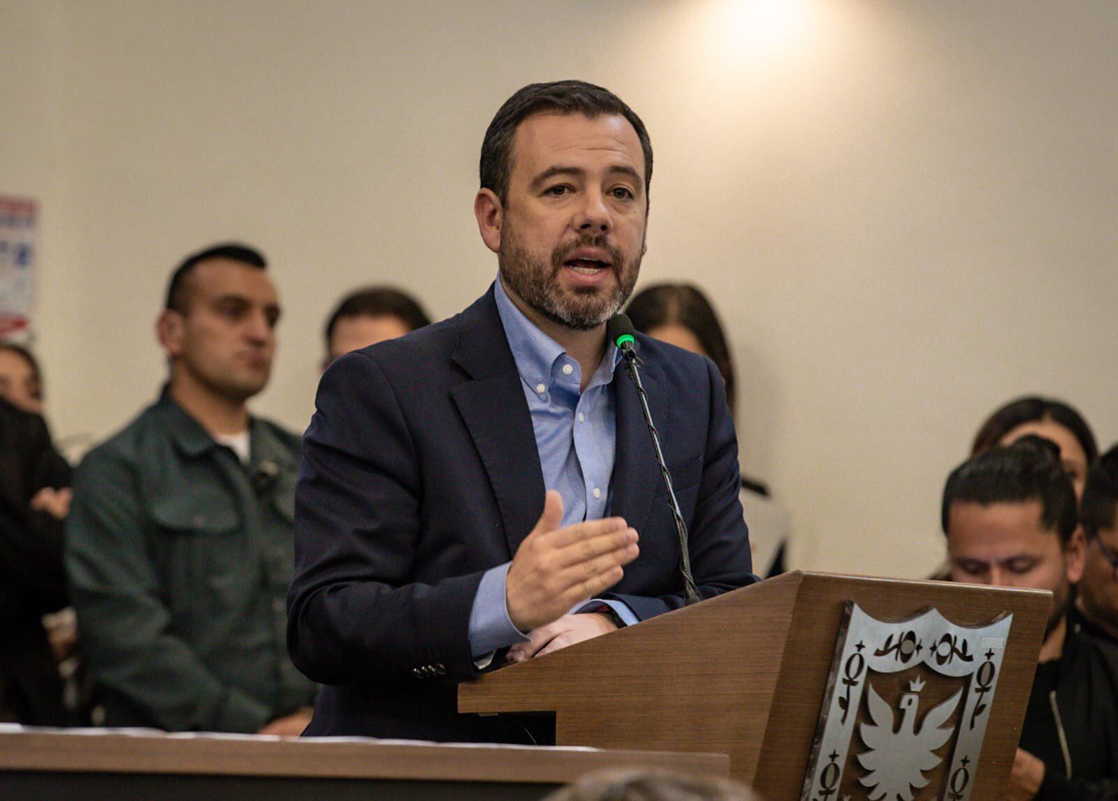 Alcalde Carlos Fernando Galán en la presentación del Plan de Desarrollo ante el Concejo de Bogotá
