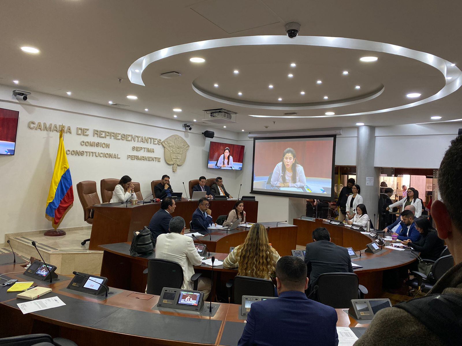 Ministra de Salud y Protección Social, Carolina Corcho, en el debate de control político en la Comisión Séptima de la Cámara de Representantes.