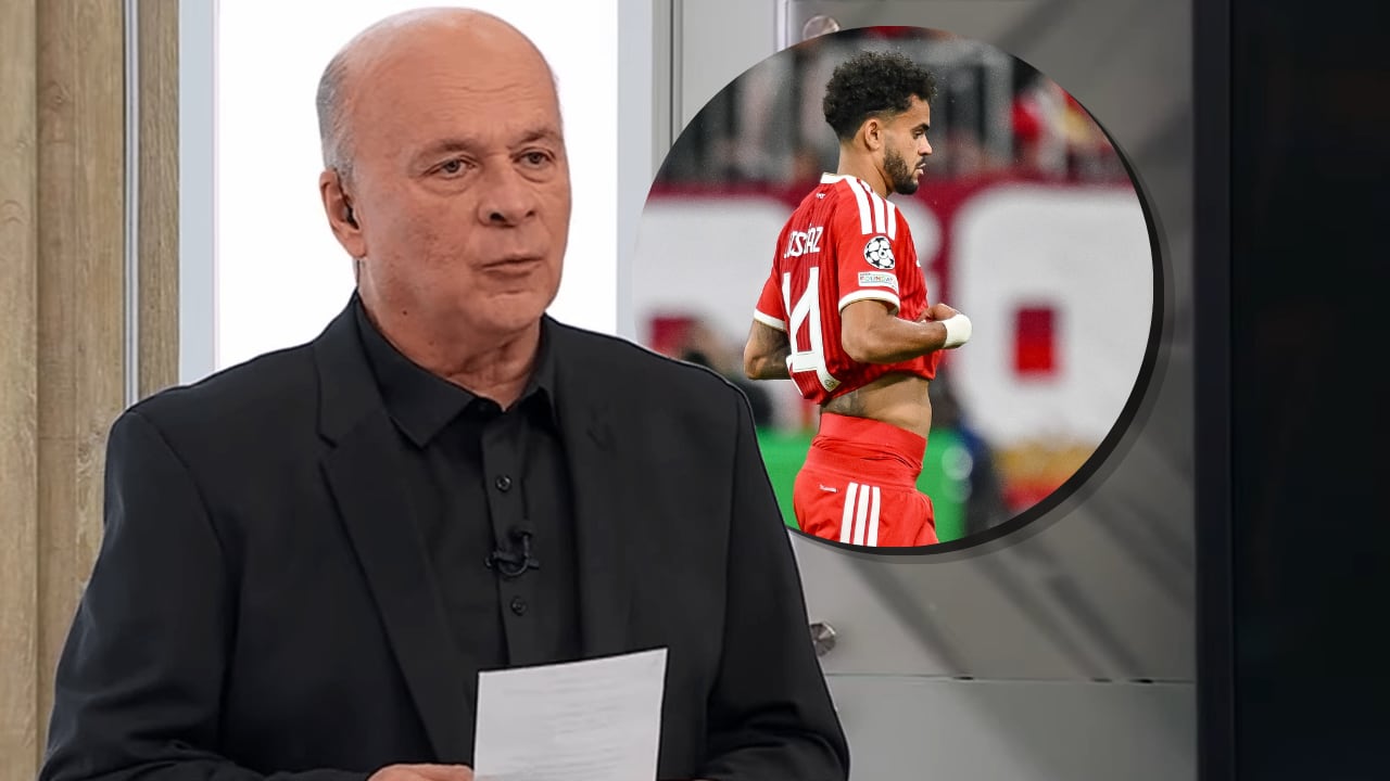 Carlos Antonio Vélez (izq.) habló de la lesión de Luis Díaz en Bayern Múnich (der.).