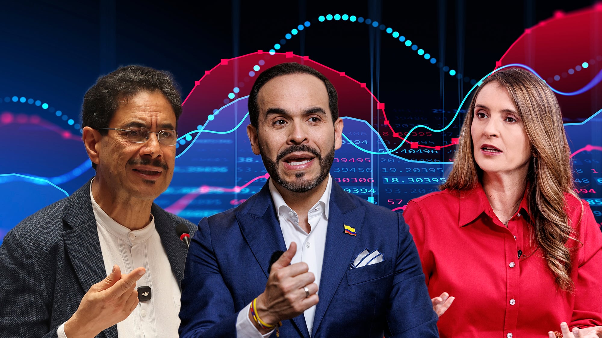 Iván Cepeda, Abelardo de la Espriella y Paloma Valencia.