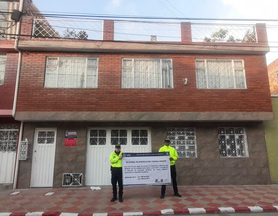 La Fiscalía General de la Nación aplicó la extinción de dominio a los inmuebles.