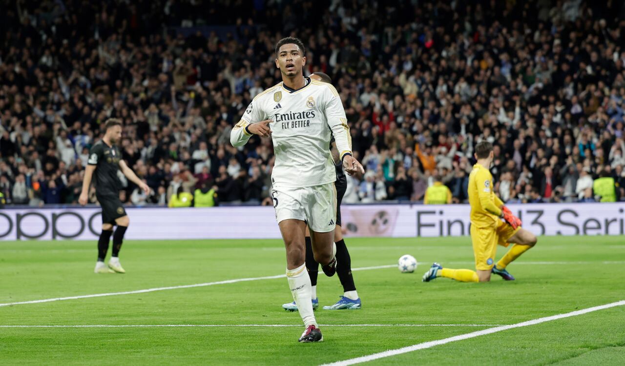 Jude Bellingham anotó uno de los goles de Real Madrid ante Napoli