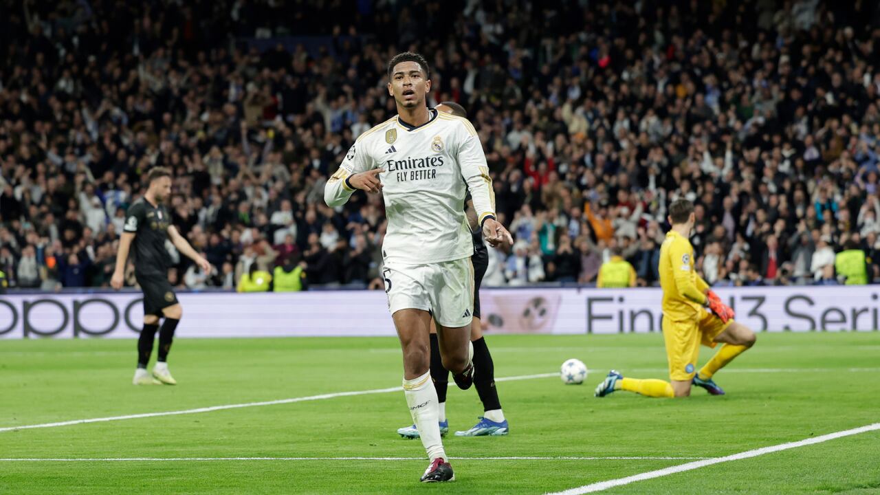 Jude Bellingham anotó uno de los goles de Real Madrid ante Napoli