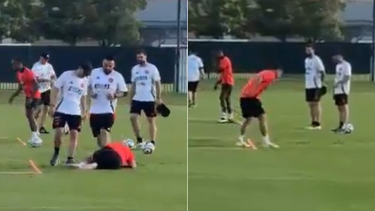 James Rodríguez tuvo que ser atendido por los servicios médicos de la Selección Colombia.