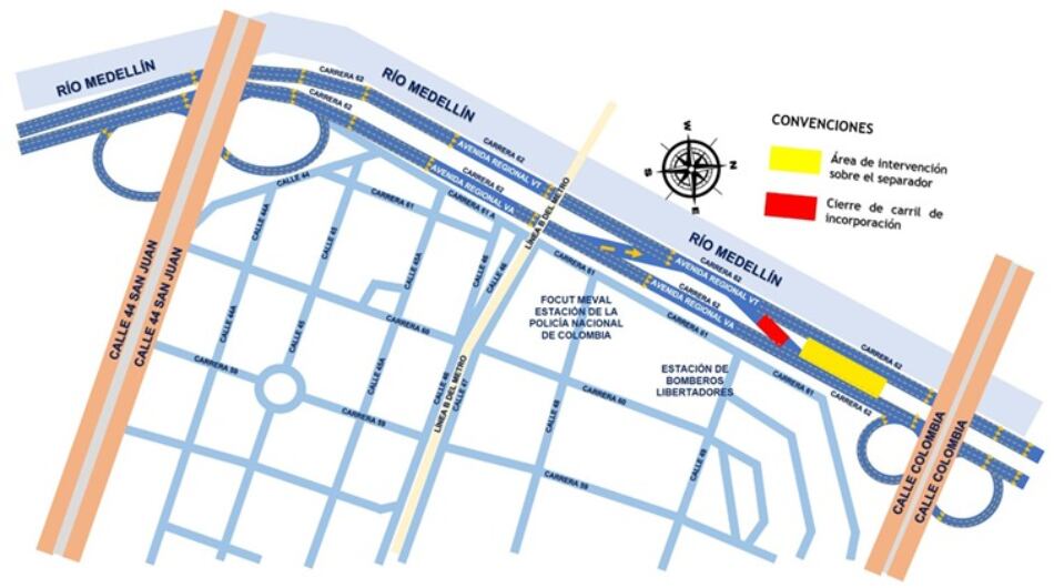 Cambios en la avenida Regional de Medellín.