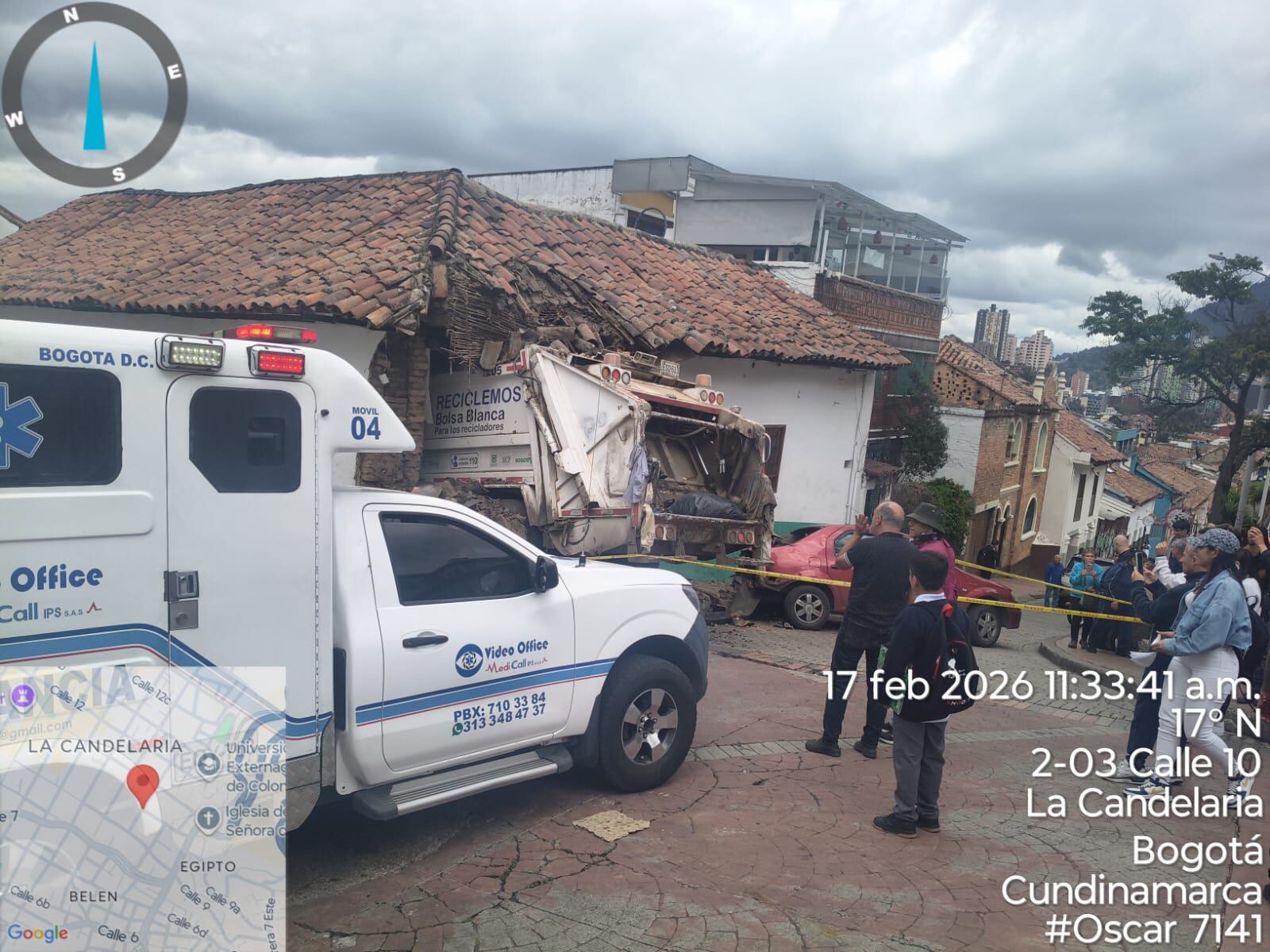 El accidente se presentó en la localidad de la Candelaria, centro de Bogotá.