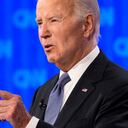 President Joe Biden speaks during a presidential debate with Republican presidential candidate former President Donald Trump, Thursday, June 27, 2024, in Atlanta. (AP Photo/Gerald Herbert)