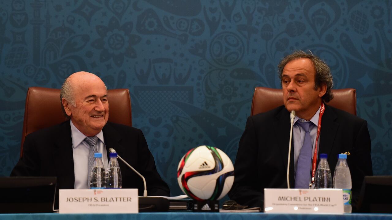 Sepp Blatter y Michel Platini durante un evento de presentación del Mundial de Rusia 2018
