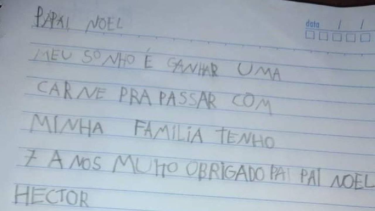 En una carta a Papa Noel el menor de edad pidió carne para él y su familia, debido a que no consumen de esta proteína desde la pasada Navidad.