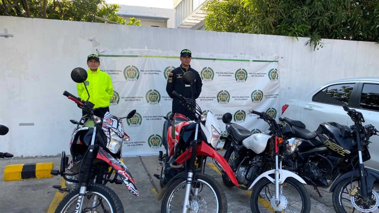 Las motos incluso fueron robadas en otras ciudades y fueron recuperadas en Barranquilla
