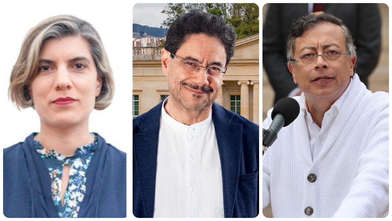 Sara Tufano, Iván Cepeda y Gustavo Petro.
