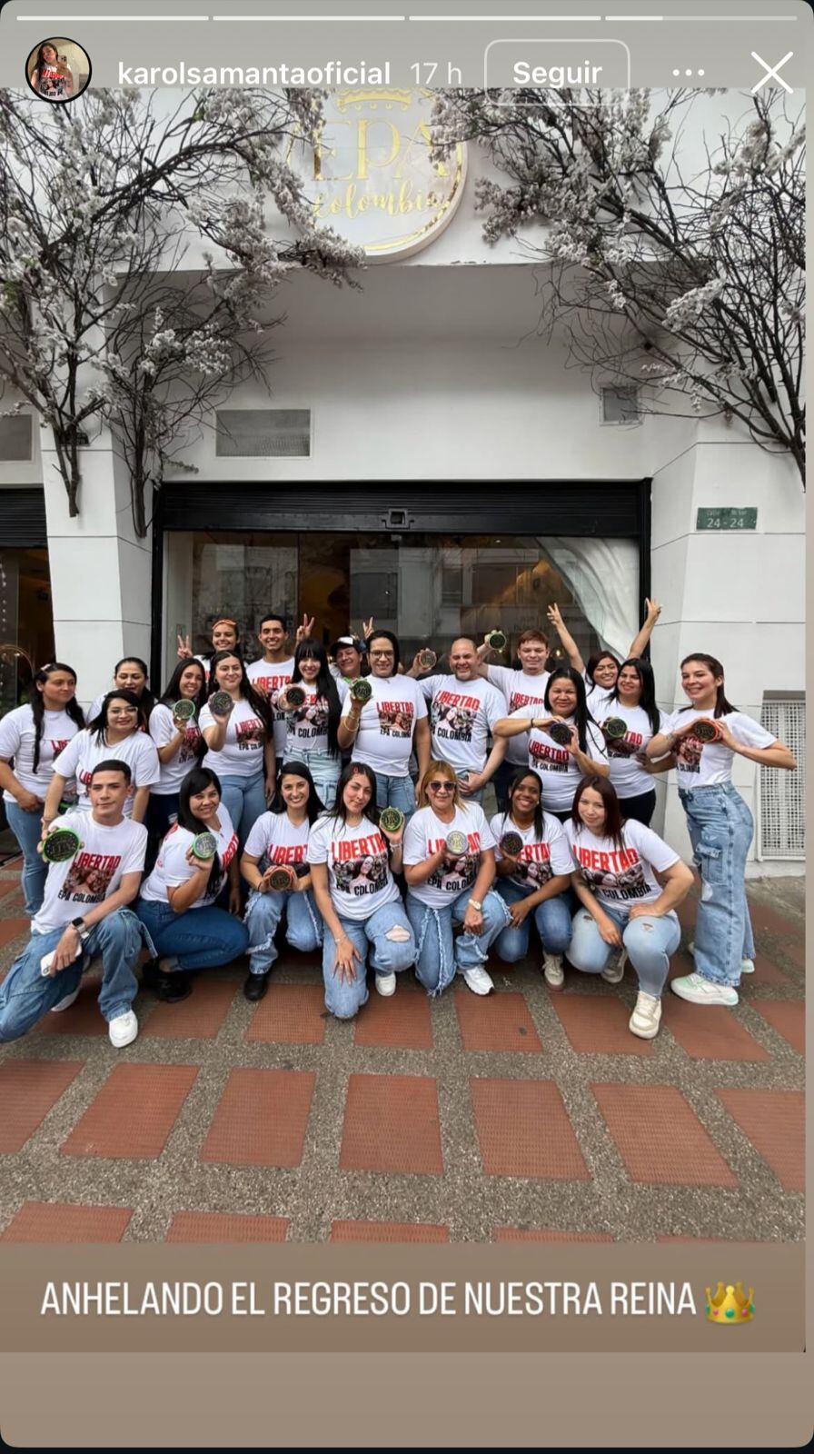 Karol Samantha, pareja de Epa Colombia, envía mensaje de apoyo a la empresaria.