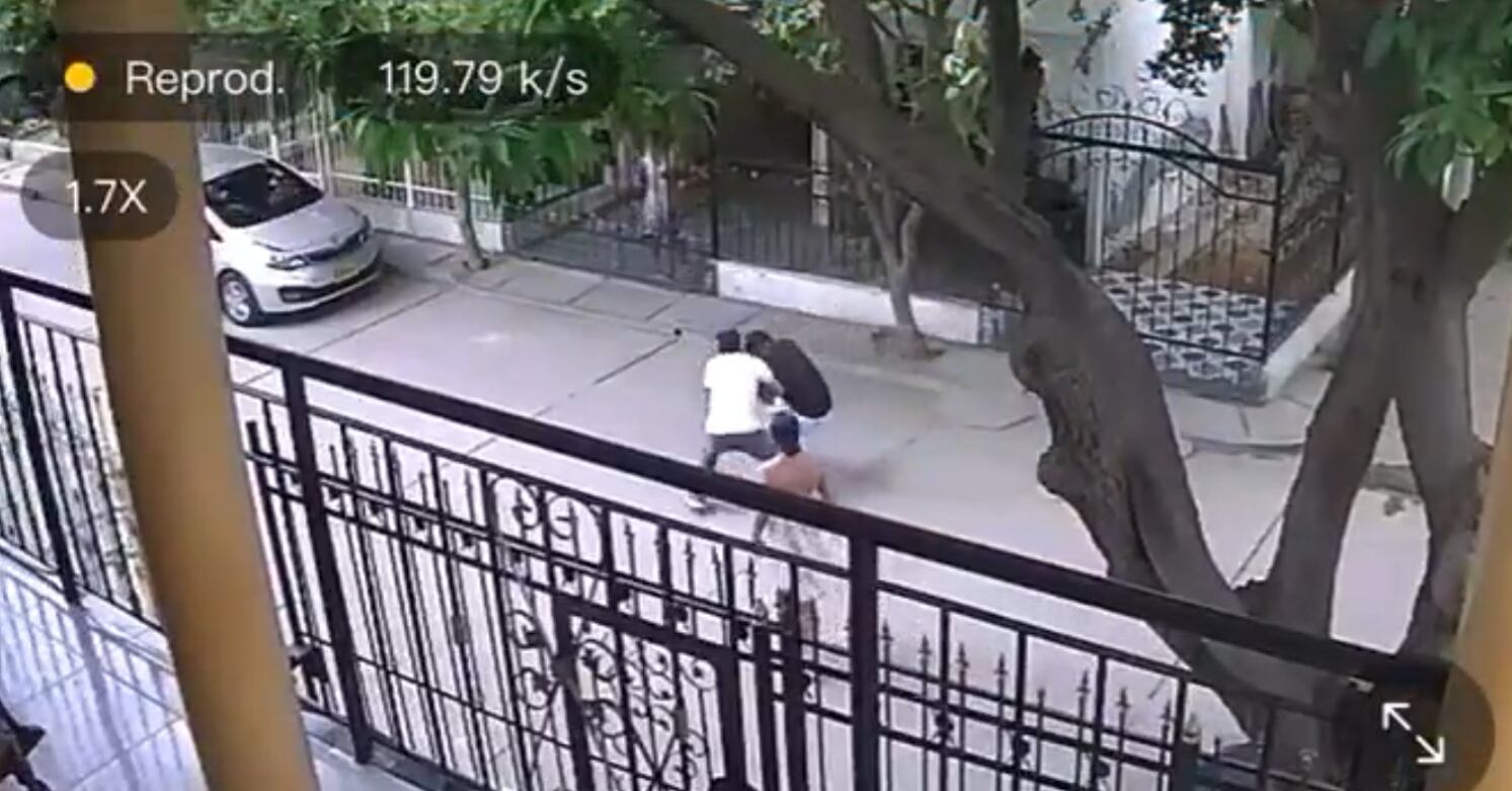 El uniformado forcejeó por algunos segundos con el delincuente.