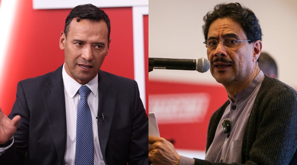 Ministro de Defensa, general (r) Pedro Sánchez, e Iván Cepeda, candidato presidencial del Pacto Histórico.