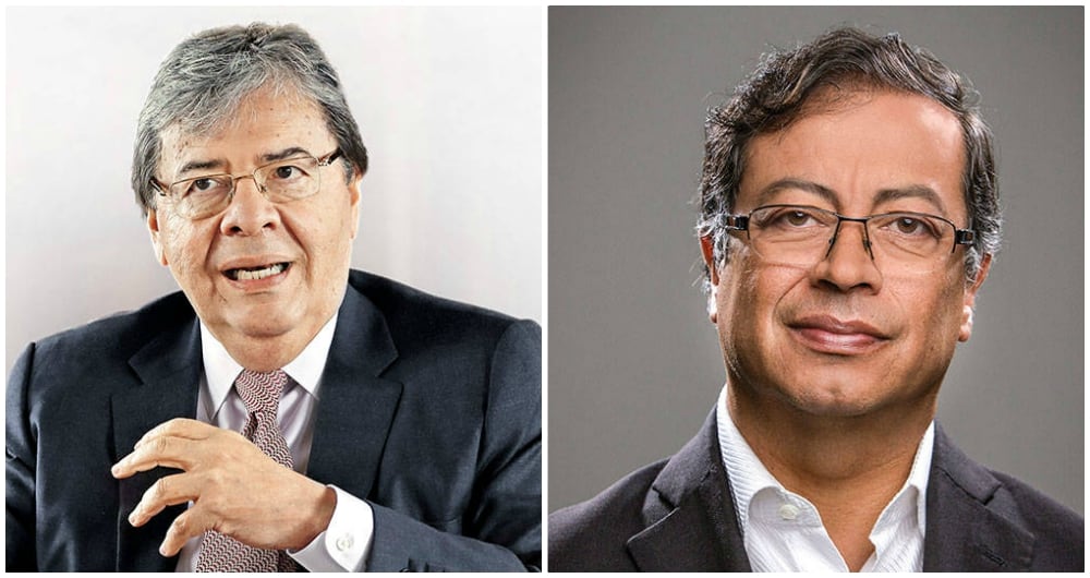 El ministro de Defensa, Carlos Holmes Trujillo, y el senador Gustavo Petro.