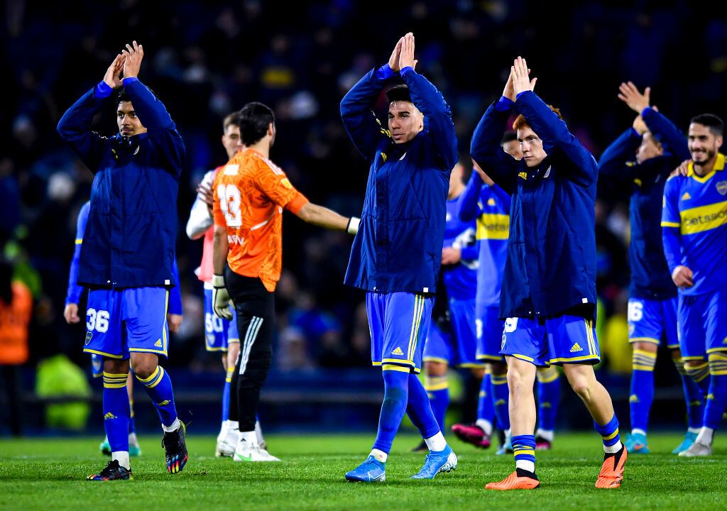 Boca Juniors festeja un gol en la Liga Profesional Argentina