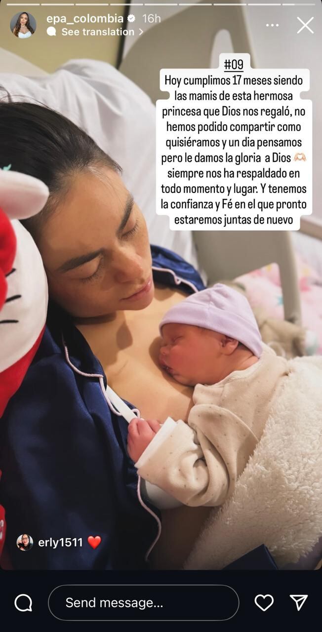 Novia de Epa Colombia publicó una foto de la influencer con su hija y escribió un tierno mensaje.