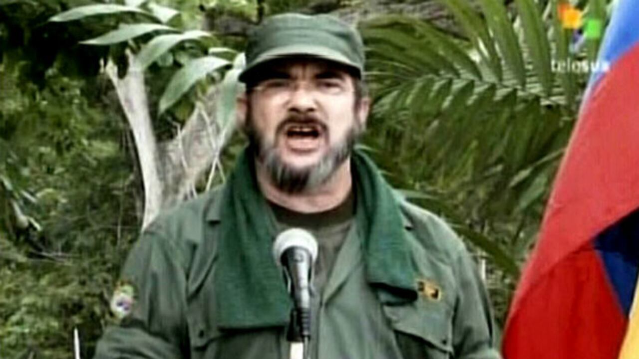 Esta imagen, tomada de la cadena venezolana Telesur, muestra a 'Timochenko' en un discurso de 2008.