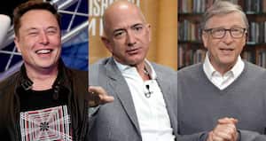 En la foto: Elon Musk, fundador de Tesla y SpaceX; Jeff Bezos, fundador y CEO de Amazon; y Bill Gates, fundador de Microsoft.