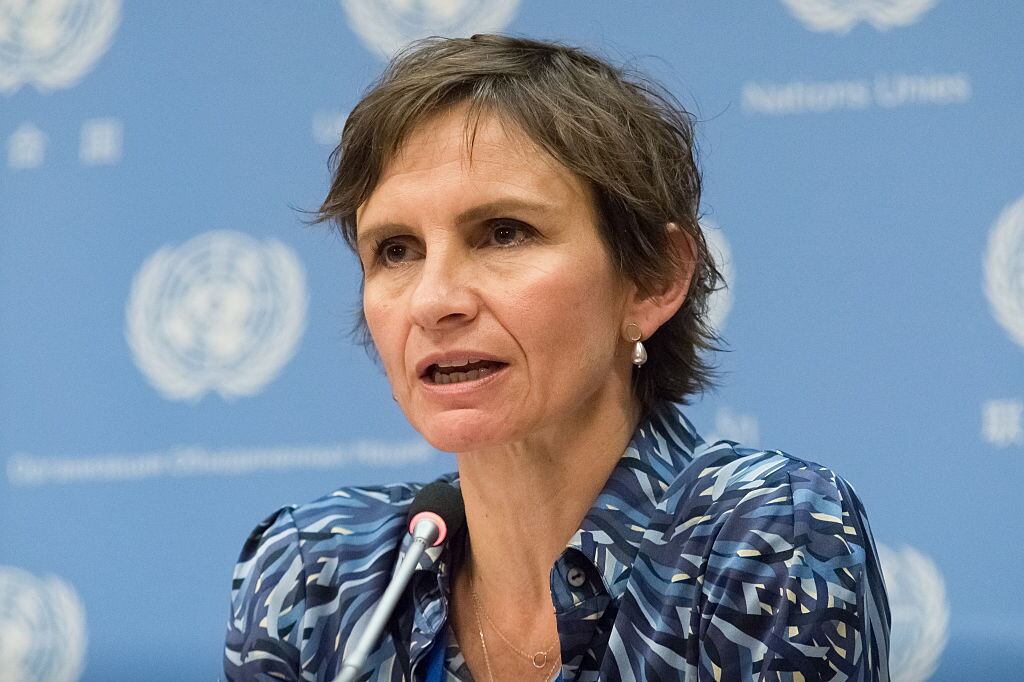 UN HEADQUARTERS, NEW YORK, NY, UNITED STATES - 2016/10/28: Carolina Toha speaks to the press. To mark the launch of the Global Sustainable Transport Outlook Report examining initiatives to implement the Sustainable Development Goals framework, the Co-Chairs of the UN Secretary-General's High-Level Advisory Group on Sustainable Transport, Martin Lundstedt, CEO of Volvo, and Carolina Toha, Mayor of Santiago, Chile, spoke at a press conference at UN Headquarters in New York. (Photo by Albin Lohr-Jones/Pacific Press/LightRocket via Getty Images)