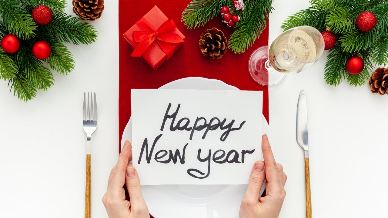 Decoración para la cena de Año Nuevo