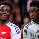 Bukayo Saka y Vinicius Jr, grandes figuras del duelo entre Arsenal y Real Madrid